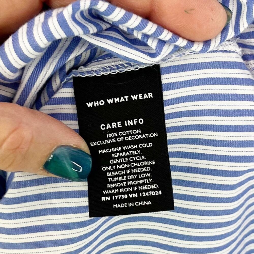 Who What Wear Dress Embroidered Striped Medium - Picture 7 of 7